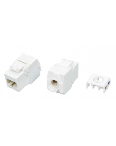 Вставка Keystone Jack RJ-45(8P8C) Hyperline KJ8-8P8C-C6A-180-TLS-WH в Ессентуках Модули Keystone Pintop.ru