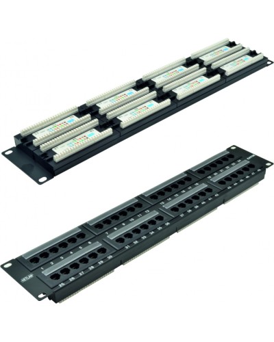 Панель коммутационная 19, 2U, 48 портов,Кат.5e NETLAN EC-URP-48-UD2 в Ессентуках Патч панель Pintop.ru