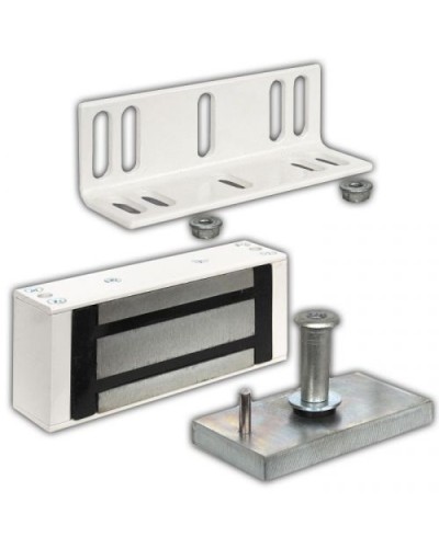 Замок электромагнитный Олевс М1-200 белый (с уголком) в Ессентуках Электромагнитные замки Pintop.ru