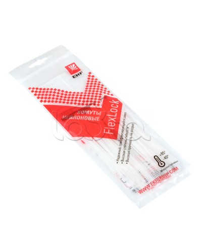 Хомут P6.6 стандартный (б), 2.5x100 (100шт) FlexLock PROxima EKF (plc-fl-ctsw-2.5x100) в Ессентуках Стяжки-хомуты Pintop.ru