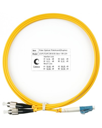 Шнур оптический duplex LC-FC 9/125 sm 1,5м LSZH Cabeus FOP(d)-9-LC-FC-1,5m в Ессентуках Патч-корды оптические Pintop.ru