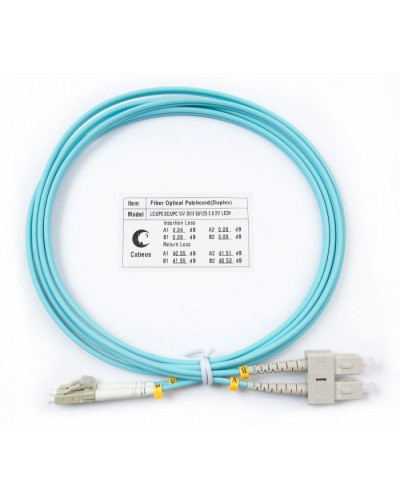 Шнур оптический duplex LC-SC 50/125 mm OM3 2м LSZH Cabeus FOP-50-LC-SC-2m в Ессентуках Патч-корды и пигтейлы Pintop.ru