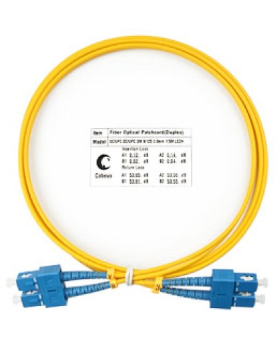 Патч-корд волоконно-оптический SM 9/125 duplex SC/SC LSZH (1,5 м) Cabeus FOP(d)-9-SC-SC-1,5M в Ессентуках Патч-корды оптические Pintop.ru