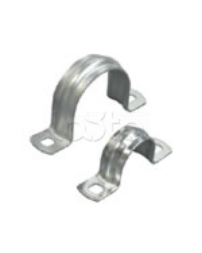 Скоба оцинкованная с двумя отверстиями для трубы D60-63 мм, м.о.8,5-6,0мм (1уп=50шт) Экопласт (43660P) в Ессентуках Держатели, клипсы, скобы Pintop.ru