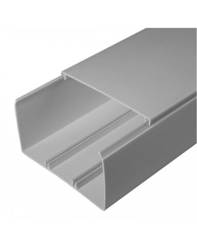 Кабель-канал серый RAL 7035 2-й замок в п/э 100х60 (16м/уп) Промрукав (PR03.0082) в Ессентуках Кабель-канал Pintop.ru