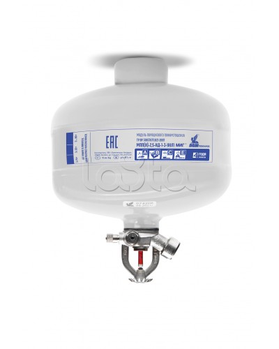 Модуль порошкового пажаротушения ПОЖТЕХНИКА МПП-2,5/68 МИГ (температура срабатывания +68°С) (белый) в Ессентуках Огнетушители Pintop.ru