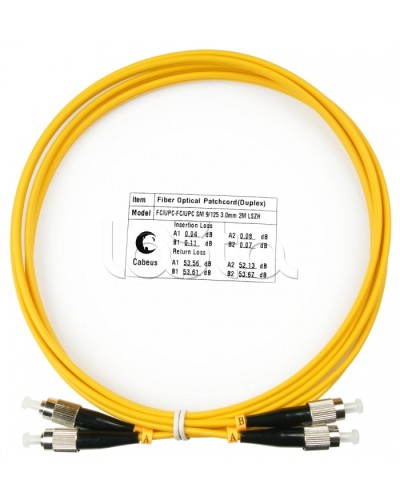 Шнур оптический duplex FC-FC 9/125 sm 2м LSZH Cabeus FOP(d)-9-FC-FC-2m в Ессентуках Патч-корды оптические Pintop.ru