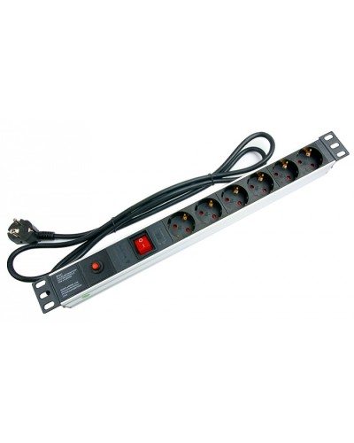 Блок на 6 розеток EU горизонтальный для 19 шкафов Cabeus PDU-6P-F-2EU в Ессентуках Блоки розеток Pintop.ru