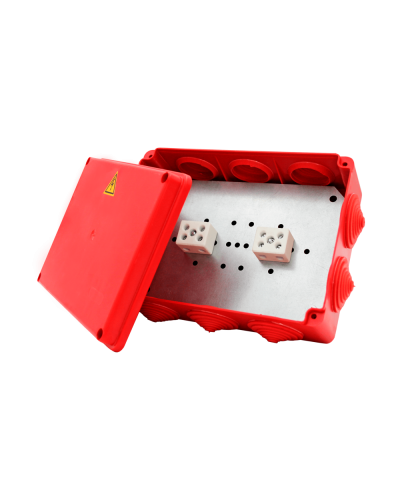 Коробка распределительная огнестойкая КРОПС-П5, IP54, габаритные размеры 190х140х70 мм, для кабелей сечением до 25 мм2, 10 клемм КМ-Профиль (FRJB-KM-P5-25-10-КРОПС-IP54) в Ессентуках Распределительные коробки Pintop.ru