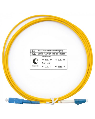 Шнур оптический simplex LC-SC 9/125 SM 2 м LSZH Cabeus FOP(s)-9-LC-SC-2M в Ессентуках Патч-корды оптические Pintop.ru