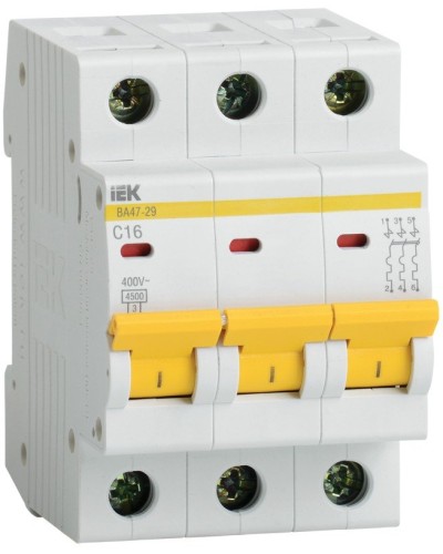 Авт. выкл. ВА47-29 3Р 25А 4,5кА х-ка С GENERICA IEK (MVA25-3-025-C) в Ессентуках Электротехническое оборудование Pintop.ru