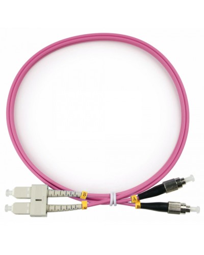 Шнур оптический duplex SC-FC 50/125 mm OM4 1м LSZH Cabeus FOP-50-OM4-SC-FC-1m в Ессентуках Патч-корды оптические Pintop.ru