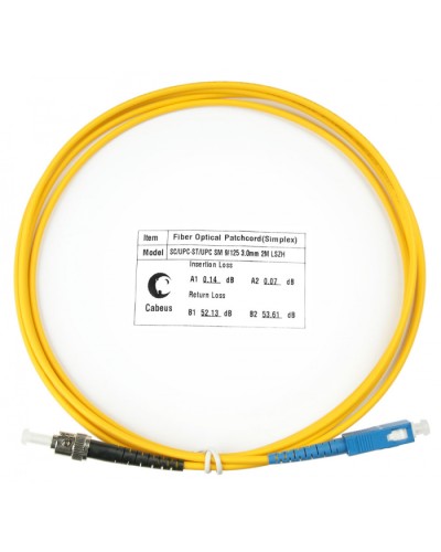 Шнур оптический simplex SC-ST 9/125 sm 2м LSZH Cabeus FOP(s)-9-SC-ST-2m в Ессентуках Патч-корды оптические Pintop.ru