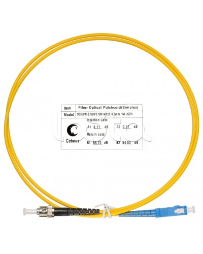 Патч-корд волоконно-оптический SM 9/125 simplex SC-ST LSZH (1,5 м) Cabeus FOP(s)-9-SC-ST-1,5m в Ессентуках Патч-корды оптические Pintop.ru