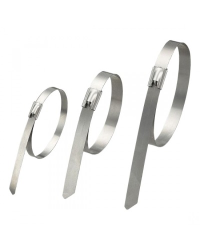 Стяжка неразъемная стальная, коррозионно-стойкая (нержавеющая сталь 304L), 150x4.6x0.3мм, (100 шт) в Ессентуках Стяжки-хомуты Pintop.ru