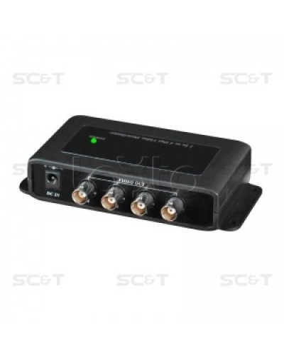 Усилитель-разветвитель видеосигнала HDCVI / TVI / AHD (1вх./4вых.) SC&T CD104HD в Ессентуках Видеоусилители, Модуляторы, Делители Pintop.ru