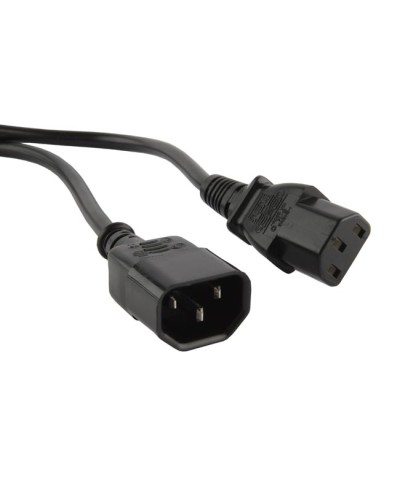 Кабель питания с заземлением Hyperline PWC-IEC13-IEC14-1.8-BK в Ессентуках Патч-корды и пигтейлы Pintop.ru