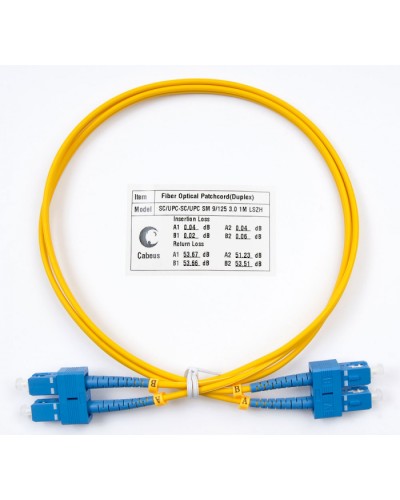 Пигтейл одномодовый оптический, SM 9/125, LSZH, duplex SC/SC (1 м) Cabeus FOP(d)-9-SC-SC-1m в Ессентуках Патч-корды оптические Pintop.ru
