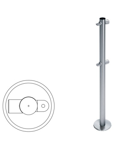 Стойка ограждения i-образная с 2-мя полупетлями (антик серебро) Oxgard в Ессентуках Ограждения Pintop.ru