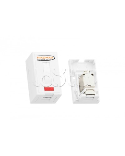 Розетка RJ45 1 порт кат.6 белая NIKOMAX (NMC-WO1UE2-FT-ST-WT) в Ессентуках Розетки компьютерные и телефонные Pintop.ru