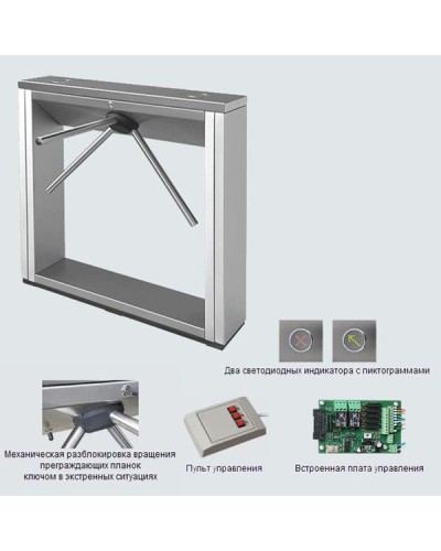 Турникет тумбовый электромеханический PERCo-TTD-03.2S (стандартные планки нержавеющая сталь) в Ессентуках Турникеты Pintop.ru