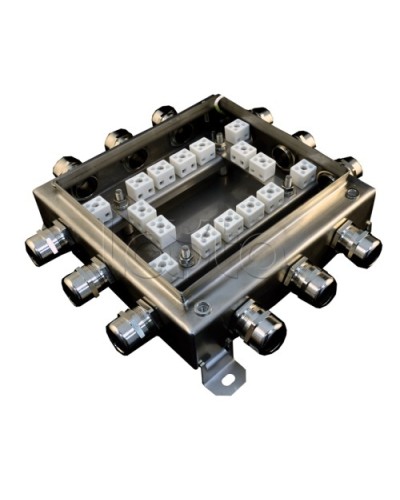 Коробка монтажная огнестойкая Гефест КМ-О (32к*6,0)-IP66 2020нерж, 12 вводов 200х200х60 в Ессентуках Распределительные коробки Pintop.ru