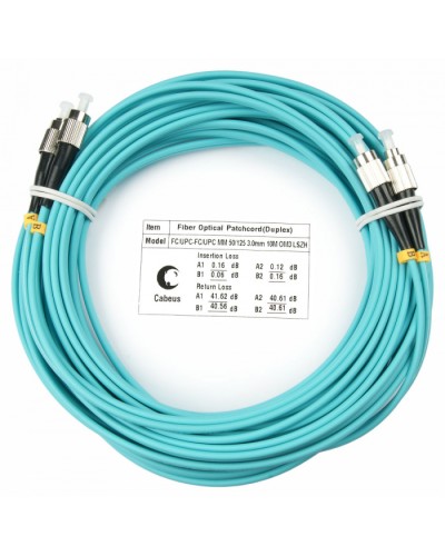 Шнур оптический duplex FC-FC 50/125 mm OM3 10м LSZH Cabeus FOP-50-FC-FC-10m в Ессентуках Патч-корды и пигтейлы Pintop.ru