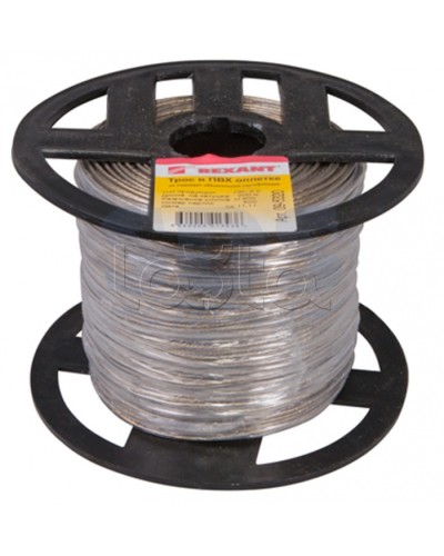 Трос стальной в ПВХ изоляции d2 мм (200) REXANT 09-5320 в Ессентуках Крепежные изделия Pintop.ru