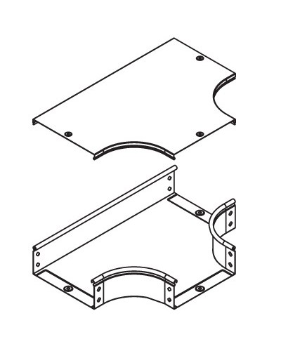 Крышка DPT на ответвитель Т-образный горизонтальный осн. 100 DKC 38042 в Ессентуках Аксессуары для лотков Pintop.ru