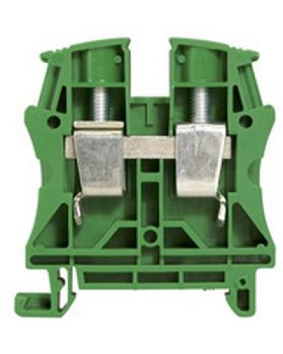 Клемма 16 мм2 однополюсная 1 вход/1 выход, шаг 12 мм, зеленая Viking Legrand 037198 в Ессентуках Клеммные колодки Pintop.ru