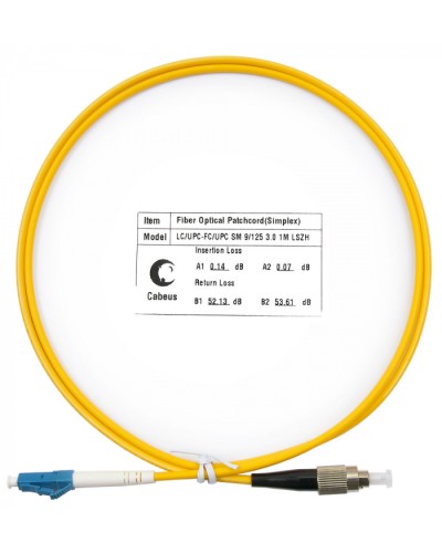 Шнур оптический simplex LC-FC 9/125 SM 1 м LSZH Cabeus FOP(s)-9-LC-FC-1M в Ессентуках Патч-корды оптические Pintop.ru