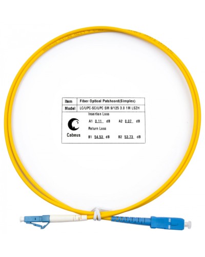 Шнур оптический simplex LC-SC 9/125 SM 1 м LSZH Cabeus FOP(s)-9-LC-SC-1M в Ессентуках Патч-корды оптические Pintop.ru