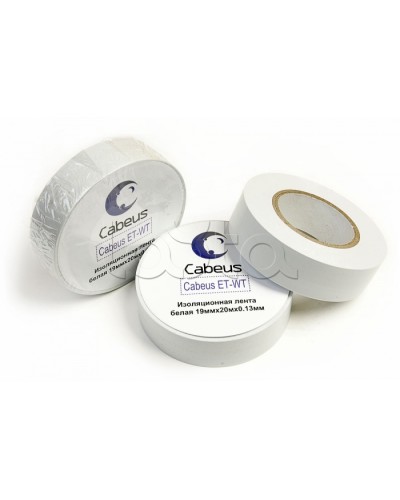 Лента изоляционная (белая) Cabeus ET-WT в Ессентуках Патч-корды и пигтейлы Pintop.ru