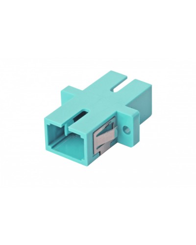 Оптический адаптер OM3, симплекс SC, с фланцами, бирюзовый Eurolan (36A-30-SC-02AQ) в Ессентуках Проходные адаптеры и розетки оптические Pintop.ru
