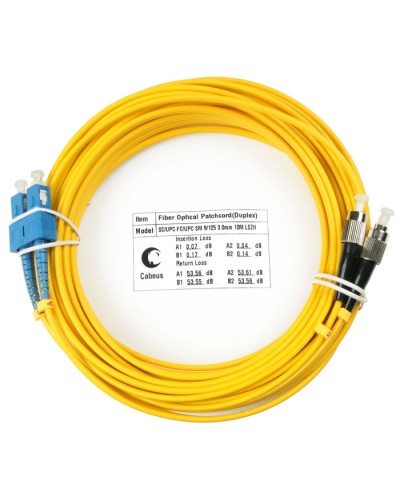 Шнур оптический duplex SC-FC 9/125 sm 25м LSZH Cabeus FOP(d)-9-SC-FC-25m в Ессентуках Патч-корды оптические Pintop.ru