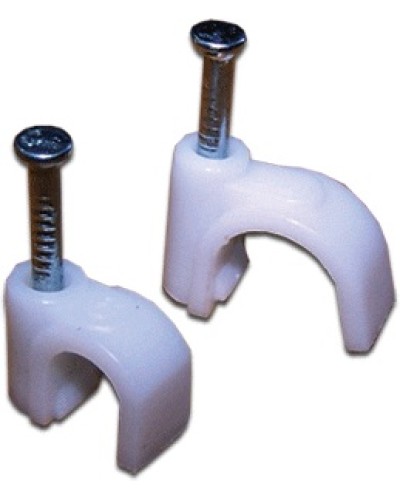 Клипса кабельная круглая, диаметр 4 мм, белая (100шт.уп) TWT TWT-CLR-04 в Ессентуках Держатели, клипсы, скобы Pintop.ru