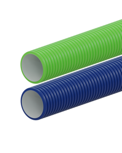 Вентиляционная труба гибкая двустенная для воздуховода (ПНД), антистатическая и антибактериальная D75мм, цвет синий (1шт=50м) Экопласт (803075BU) в Ессентуках Труба гофрированная Pintop.ru