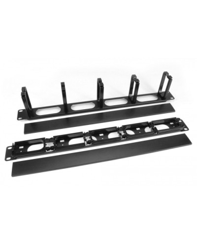Кабельный организатор с пластиковыми кольцами с крышкой, 19, 1U Hyperline CM-1U-5R-PL-COV в Ессентуках Аксессуары для стоек и шкафов Pintop.ru