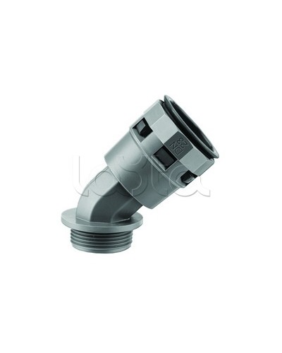 Муфта 45 грд. труба-коробка DN 48 мм, М50х1,5, полиамид, цвет черный DKC PAL48M50N в Ессентуках Повороты, муфты, тройники Pintop.ru