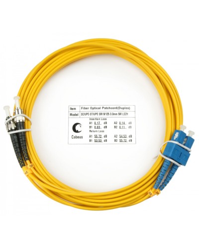 Шнур оптический duplex SC-ST 9/125 sm 15м LSZH Cabeus FOP(d)-9-SC-ST-15m в Ессентуках Патч-корды оптические Pintop.ru