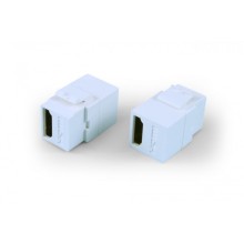 Вставка формата Keystone Jack с проходным адаптером HDMI (Type A), long body (29.7 мм), ROHS Hyperline (KJ1-HDMI-AL18-WH)