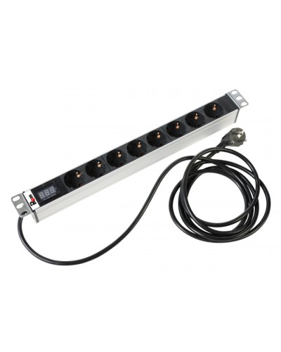 Блок розеток 1U, 8 розеток Schuko Rem R-16-8S-AM-440-3 в Ессентуках Блоки розеток Pintop.ru