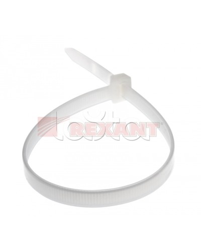 Хомут-стяжка нейлоновый 8х450 мм белый (100шт/уп) REXANT 07-0450-8 в Ессентуках Стяжки-хомуты Pintop.ru