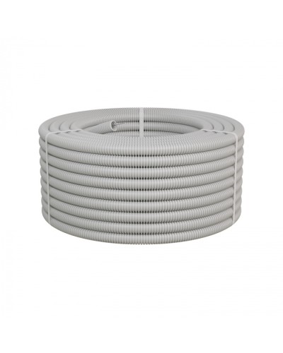 Труба ПНД-FRUF гофрир. тяжелая, с зондом, без галогена, трудногорючая, атмосферостойкая,цвет серый, диам. 32мм (25м) Экопласт (21132HFR-UF) в Ессентуках Труба гофрированная Pintop.ru