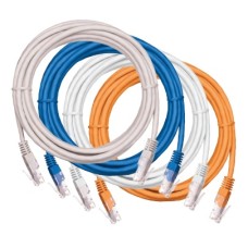 Шнур коммутационный NETLAN U/UTP 4 пары, Кат.5е (Класс D), 100МГц, 2хRJ45/8P8C, T568B, заливной, многожильный, BC (чистая медь), PVC нг(B), белый, 0,5м, уп-ка 10шт. NETLAN EC-PC4UD55B-BC-PVC-005-WT-10