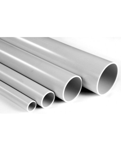 Труба гладкая ПВХ жесткая сверхтяжелая диам 50, цвет серый (3м) Экопласт 32050 в Ессентуках Гладкая труба Pintop.ru