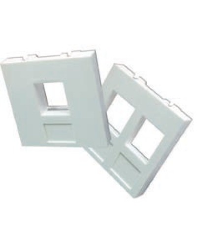 Вставка 45x45 на 2 кейстоуна, со шторками, маркировкой и иконками, белая LANMASTER LAN-SIP-24М-WH в Ессентуках Аксессуары для кабель-канала Pintop.ru