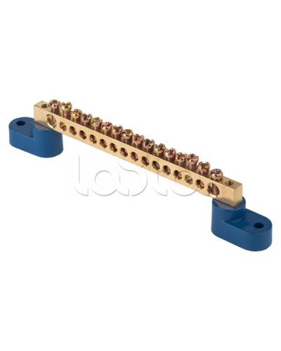 Шина 0 N (8х12мм) 16 отверстий латунь 2 синих угловых изолятора EKF PROxima (sn0-125-16-2) в Ессентуках Клеммные колодки Pintop.ru