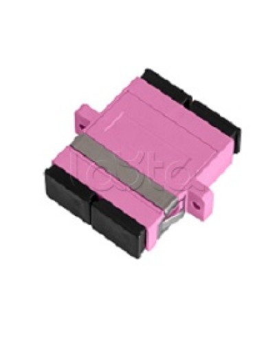 Адаптер NIKOMAX волоконно-оптический, соединительный, многомодовый, стандарта OM4, SC/UPC-SC/UPC, двойной, пластиковый, без шторки, с фланцами, маджента, уп-ка 2шт. NIKOMAX (NMF-OA2M4-FN-SCU-SCU-MG-2) в Ессентуках Проходные адаптеры и розетки оптические 