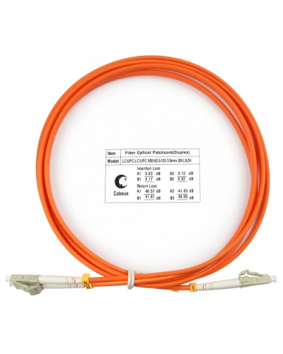 Шнур оптический duplex LC-LC 62,5/125 mm 2м LSZH Cabeus FOP-62-LC-LC-2m в Ессентуках Патч-корды оптические Pintop.ru